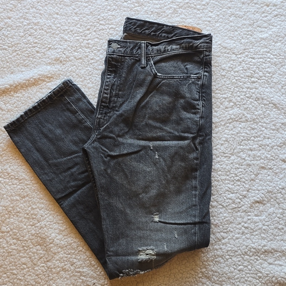 Levi's 511 Distressed Charcoal Black Slim Fit Men Jeans Size 38 - Picture 3 of 16